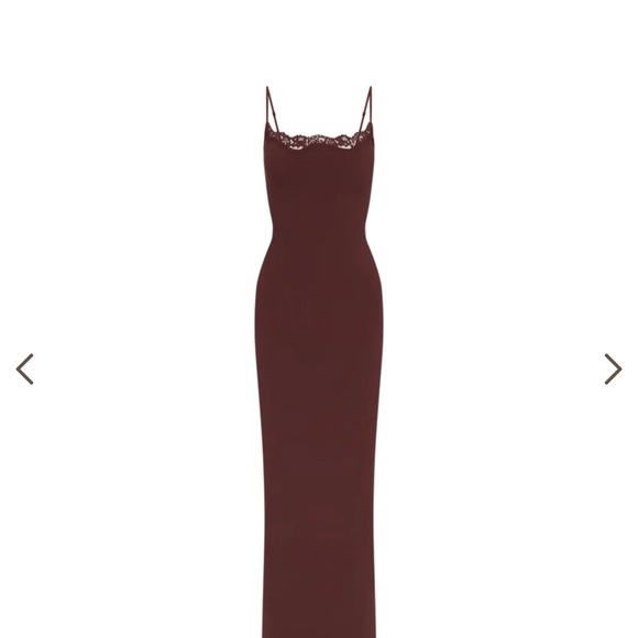 SKIMS fits everybody lace long slip dress in Cocoa size M new with tag - Picture 7 of 8